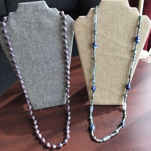 Wooden and Stone Beaded Necklaces Bundle of Two Made in Kenya